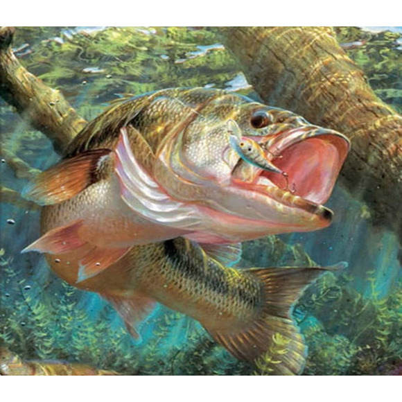 Fish Rectangle Computer Mousepad Bass Fish Jumping Hook Mouse Pad Mat - Picture 3 of 4